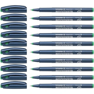 Abbildung von Schneider Topball 857 Tintenroller (stabiler Metallspitze, 0,6 mm) 10er Packung grün