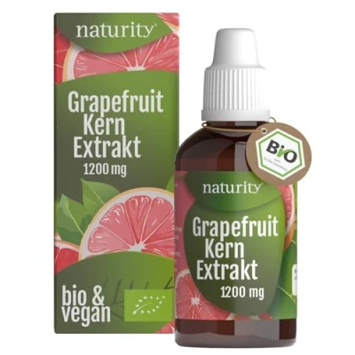 Abbildung von NATURITY Bio Grapefruitkernextrakt, 1200 mg Bioflavonoide/100 ml, zertifizierte Qualität, vegan und in Deutschland hergestellt, leicht sauber anzuwenden