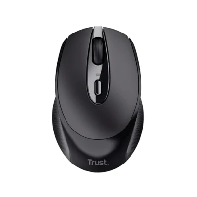 Abbildung von Trust Zaya Wiederaufladbare Funkmaus (Kabellose Maus mit USB Mikroempfänger, für Rechts und Linkshänder geeignet, 4 Tasten, 800/1200/1600 DPI) Schwarz