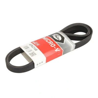 Abbildung von GATES Micro V 6PK2168 Keilrippenriemen 2168 6 Polyester, EPDM (Ethylen Propylen Dien Kautschuk) VOLKSWAGEN: Transporter 4 Bus,