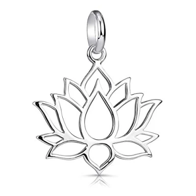 Abbildung von Materia Lotusblüte Kette Silber 925 Lotus Schmuck Lotusblume Halskette Damen Teenager KA 69 Silber_K30 40cm