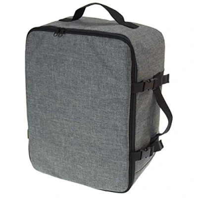 Abbildung von Multifunktions Handgepäck Rucksack gepolstert Flugzeugtasche Handtasche Reisetasche gepolstertkoffer für Flugzeug Größe 40x30x20cm Schwarz Len [102]