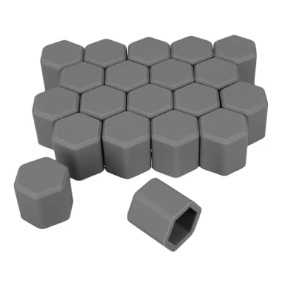 Abbildung von kwmobile 20x Abdeckung für 17 mm Radmuttern Auto Rad Schraube Radschrauben Cover Mutter Kappen in Grau