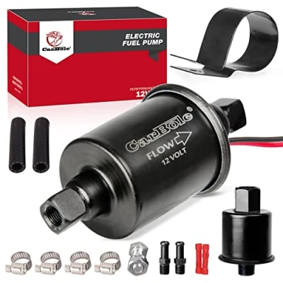 Abbildung von CarBole Universal Elektrisch Kraftstoffpumpe 12V,Benzinpumpe 5 9 PSI mit Kraftstofffilter,Dieselpumpe,für Benzin und Diesel,mit Reines Kupfer,Hochwertige Leiterplatte (Schwarz)