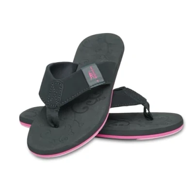 Abbildung von MADSea Damen Zehenstegpantolette Beach Woman Zehentrenner Flip Flop Thong Sandale Badelatschen Sommer Strand, schwarz/fuchsia, 38 EU