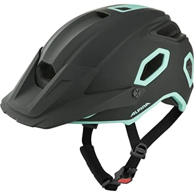 Abbildung von ALPINA CROOT MIPS Leichter, Robuster &amp; Optimal Belüfteter Enduro Fahrradhelm Mit Fliegennetz Für Erwachsene, black turqouise matt, 52 57 cm