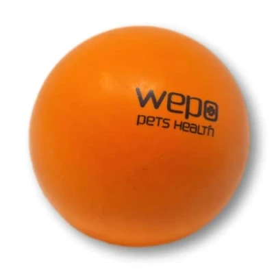 Abbildung von WEPO Ball für Hunde Ø 6cm Orange Spielsachen Wurfball Hund Kauspielzeug interaktives Hundespielzeug aus Vollgummi springt &amp; fliegt gut