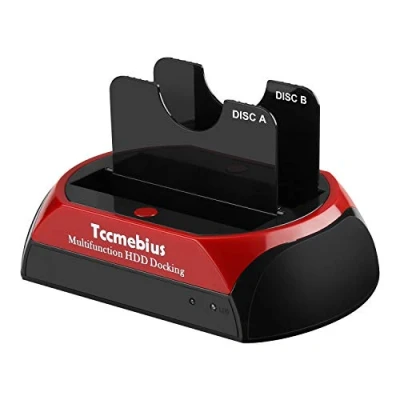 Abbildung von Tccmebius USB 3.0 Festplatten Dockingstation, TCC S868 DE an 2,5 3,5 Zoll SATA IDE Dual Slots Externes Festplattengehäuse, zum &quot;3,5&quot; I / II III HDD SSD