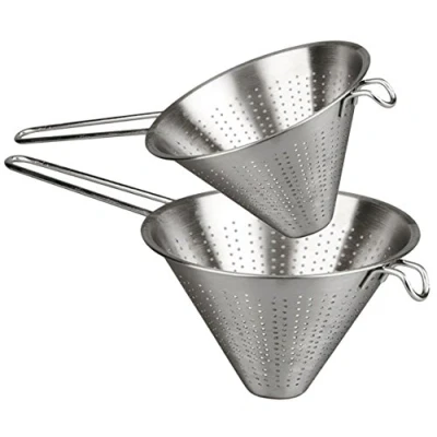 Abbildung von Menax Edelstahl Küchensieb Abtropfsieb Edelstahlsieb Sieb mit Stabilem Griff Küchensiebe für Quinoa, Nudeln, Obst, Gemüse, Reis Set von 2 14 und 18 cm