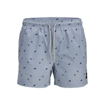 Abbildung von Jack &amp; Jones Jpstmaui MINI Stripe Badeshorts, Herren, Größe: Small, Cashmere blue