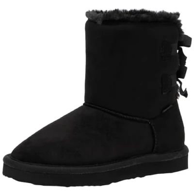 Abbildung von s.Oliver Mädchen Winterstiefel ohne Absatz Gefüttert mit Schleife Schwarz (Black), 37
