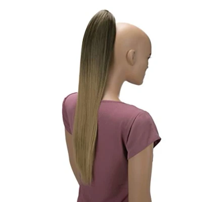 Abbildung von CAISHA 60cm Glatt Pferdeschwanz Mit Butterflyklammer Haarteil Zopf Hitzebeständig Haarverlängerung Braun Blond Mix H632