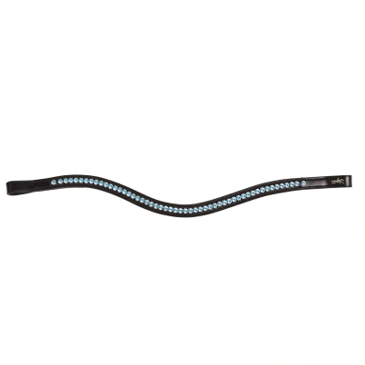 Abbildung von Schockemöhle Stirnriemen Diamond Select Schwarz/Hellblau VB