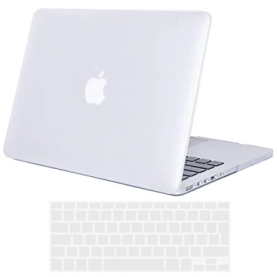 Abbildung von TECOOL Hülle Kompatibel mit Alten MacBook Pro 13 Zoll 2015 2014 2013 2012 Freisetzung (A1425 A1502), Ultradünn Hartschale Schutzhülle Matt Case Cover + EU Tastaturschutz, Frost