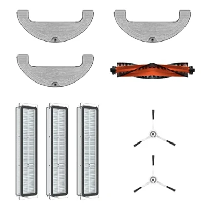 Abbildung von Dreame Zubehör Kit für D10 Plus, 1x Hauptbürste, 2x Seitenbürsten, 3x Staubfilter, waschbare Tücher Roboter Staubsauger Original