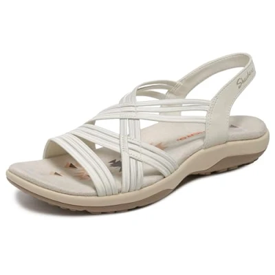 Abbildung von Skechers Damen Reggae Slim Simply Stretch Sportsandale, Weiss/opulenter Garten, 40 EU