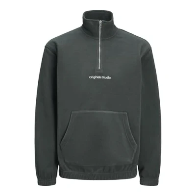 Abbildung von Jack &amp; Jones Jorvesterbro Quarter ZIP Fleecepullover, Herren, Größe: Medium, Forest river