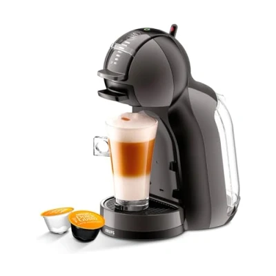 Abbildung von Krups Nescafé Dolce Gusto Mini Me Kaffeekapselmaschine mit 15 bar Druck, Kapazität 0,8 l Kalt oder Heißgetränke, Play &amp; Select, Thermoblock, 35 Kaffeesorten, Schwarz, KP1238