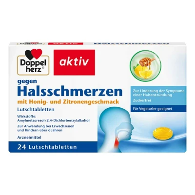 Abbildung von Doppelherz gegen Halsschmerzen Lutschtabletten
