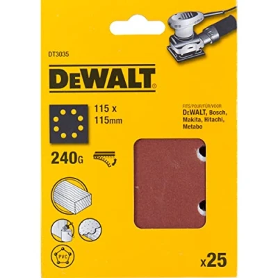 Abbildung von DeWalt DT3035 QZ 240G Hojas de 1/4 perforadas con velcro 8 hoyos circulares