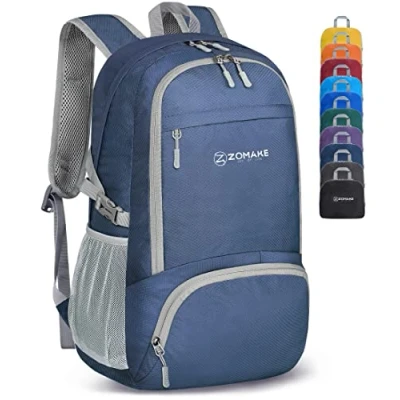 Abbildung von ZOMAKE Leicht Faltbarer Rucksack Packbare Backpacks 30L,Kleiner Faltbar Rucksäcke Wanderrucksack Wasserdicht für Damen Herren Outdoor Wandern(Marineblau)