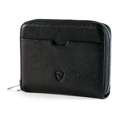 Abbildung von Vaultskin Mayfair Minimalistische Geldbörse aus Leder mit Reißverschluss Kleiner RFID blockierender Multi Kartenhalter Münzfach, Einheitsgröße, Minimalistisch (Schwarz)