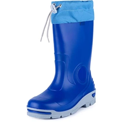 Abbildung von Ladeheid Gummistiefel Kinder mit Schnürung Hohe Regenstiefel für Jungen und Mädchen Bequeme, rutschfeste federleichte Regenschuhe alle Jahreszeiten LARB014 (Kornblume, 27 28 EU)
