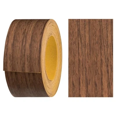 Abbildung von haggiy Melaminkanten Band selbstklebend 40mm x 5m I Sicherer Halt ohne Bügeln durch Acrylkleber Kantenumleimer, Furnier für Regalbretter/Holzplatten (Macchiato Nussbaum)