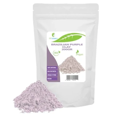 Abbildung von Brasilianische violette Tonerde (Brazilian Purple clay) 200 g DIY Gesichtsmasken, Körpermasken, Haarmasken, sanfte Peelings und Scrubs, Seifenherstellung, Anti Aging Hautstraffung, natürlich