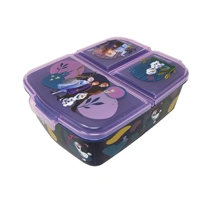 Abbildung von Theonoi Kinder Brotdose Lunchbox Sandwichbox mit Fächern Brotbox Unterteilung BPA frei tolles Geschenk (Frozen II Eiskönigin)