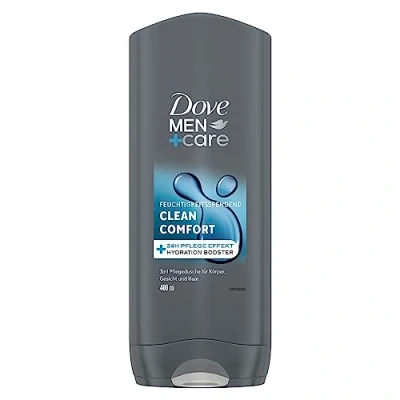 Abbildung von Dove Men+Care 3 in 1 Duschgel Clean Comfort Duschbad für Körper, Gesicht und Haar mit 24 Stunden Pflege Effekt 6x 400 ml