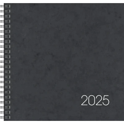 Abbildung von BRUNNEN Buchkalender Modell 766 (2025), 2 Seiten = 1 Woche, 210 x 205 mm, 144 Seiten, Karton Einband, schwarz