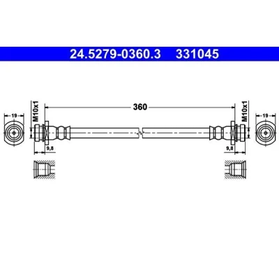 Abbildung von ATE 24.5279 0360.3 Bremsschläuche 360 SUZUKI: Jimny Off Road