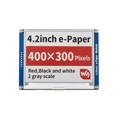 Abbildung von Waveshare 4.2 Inch E Paper Display Module(B) Kit 400x300 Resolution Red Black White Three Color Ink Screen Electronic Module for Raspberry Pi/Jetson Nano/Arduino/STM32 via SPI Interface