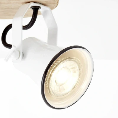 Abbildung von Brilliant Deckenspots »Seed«, 2 flammig, Leuchtmittel GU10 ohne Leuchtmittel, 23 cm Ausladung, x GU10, schwenkbar, Metall/Holz, weiß/holz hell