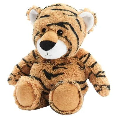 Abbildung von Warmies Plüsch Tiger Mikrowellen Erwärmbarer Gewichteter Teddy mit französischem Lavendelduft, heißer oder kalter Weizensack für kühle Entspannung und warme Linderung