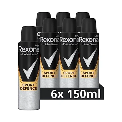 Abbildung von Rexona Men MotionSense Deo Spray Sport Defence Anti Transpirant mit 48 Stunden Schutz gegen Körpergeruch und Achselnässe 6x 150 ml