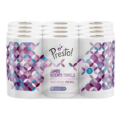 Abbildung von Amazon Marke: Presto! 3 lagig Jumbo Küchenrollen, weiß, 18 Rollen, 1er Pack