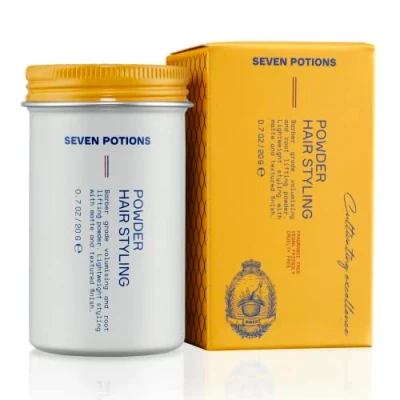 Abbildung von Seven Potions Haarstyling Puder für Männer 20g: Wurzellifting Staub, Volumen &amp; Textur flexibler Halt, natürlicher Look alle Haartypen vegan, tierversuchsfrei