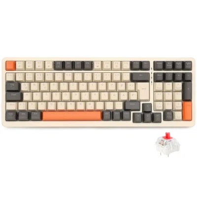 Abbildung von Rii Mechanische Tastatur Kabellos, Gaming Bluetooth, Tri Modi 75 Prozent mit QWERTZ, 20 Arten von Regenbogen LED Hintergrundbeleuchtungen (BT5.0 + 2.4GHz Kabel)