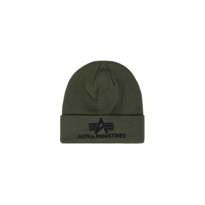 Abbildung von Alpha Industries Herren 3D Strickmütze aus Acryl Beanie Mütze, Dark Green, Talla Única