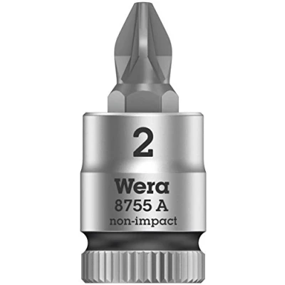 Abbildung von Wera 05003354001 8755 A PZ Zyklop Bitnuss mit 1/4 Zoll Antrieb, Schwarz, 2 x 28 mm