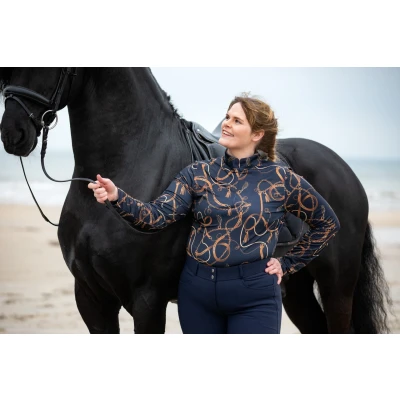 Abbildung von Montar Poloshirt Haily Bridle Print Lange Mouwen Schwarz XXXXL