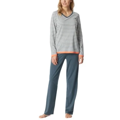Abbildung von Schiesser Casual Essentials Nachtwäsche Set, Damen, Größe: 38, Jeansblau