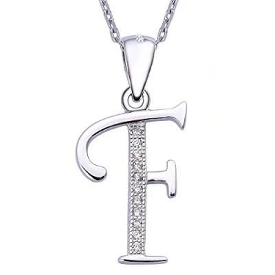 Abbildung von VIKI LYNN Sterling Silber 925 Kette Halskette mit und Zircon Buchstabe Alphabet F Anhaenger