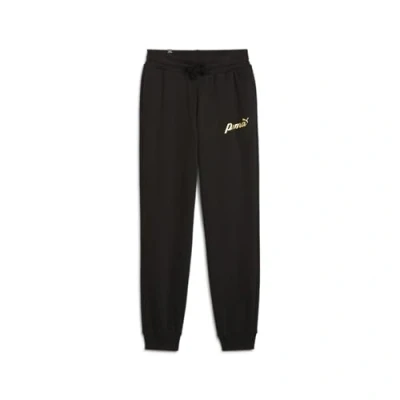Abbildung von Puma Script Pants Unisex Jogginghose für Kinder, Größe: 140, Black/gold foil