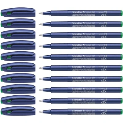 Abbildung von Schneider 8474 Topball 847 Tintenroller (Kunststoffspitze, 0,5 mm) 10er Packung grün