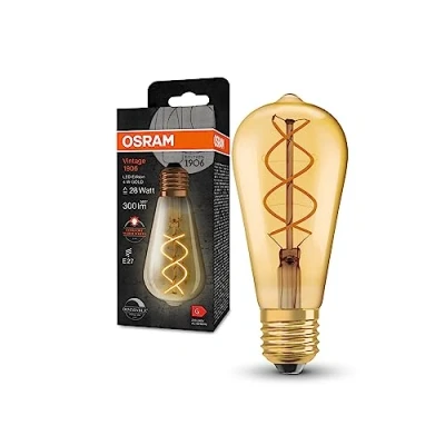 Abbildung von OSRAM LED Vintage 1906 Edison, gold, E27, 4 W, 2.000 K, dim.