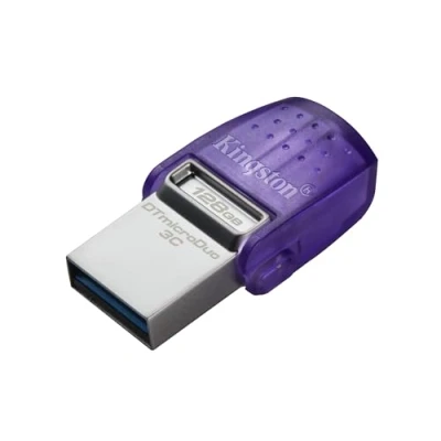Abbildung von Kingston DataTraveler microDuo 3C USB Stick 128GB Gen 3 Type C und A DTDUO3CG3/128GB, Lila + Silber