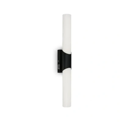 Abbildung von BRILONER Leuchten LED Spiegelleuchte mit Schalter, Spiegellampe Badezimmer, IP44, neutralweiße Lichtfarbe, 11W, Schwarz, 47 cm, 2111 115